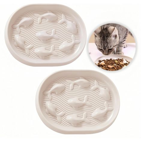 Gamelle 2 pièces pour chats, gamelle anti-glouton, gamelle antidérapante pour petits chiens, gamelle puzzle avec fond antidérapant, gamelle pour chats à alimentation lente, gamelle pour chien, bac à l (1/5)