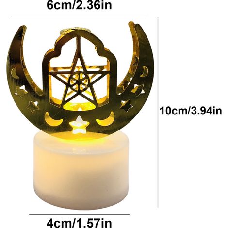 Lot de 5 bougies LED décoratives pour l'Aïd et le Ramadan, idéales pour les fêtes musulmanes. (1/3)