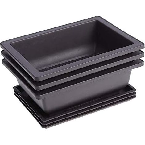 Lot de 10 pots de culture pour bonsaï avec soucoupe en plastique, 16,5 x 12 cm, pour jardin, cour, chambre ou balcon.