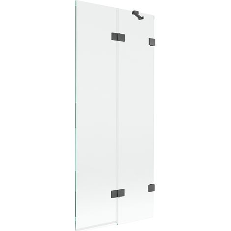 Pare-douche pour baignoire Mexen Lunar 2 volets droit 80 x 150 cm, transparent, gris canon brossé - 897-080-100-66-00-P (1/5)