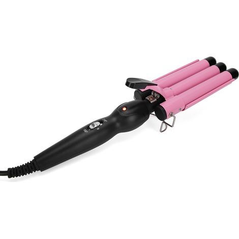 Fer à friser 3 barils professionnel, ondeur crimper ajustable 22mm, lisseur boucleur polyvalent, outil de coiffage cheveux, 110V-240V prise UE, pour vagues et boucles durables. (1/5)