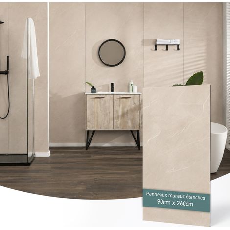 Dumawall+ Panneau mural PVC Salina pierre beige 90 x 260 cm