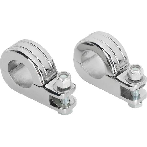 Kit de fixation de repose-pieds à collier en alliage d'aluminium pour moto, couleur argent. (1/5)
