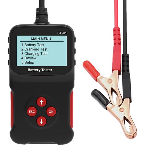 Probador de batería de automóvil de 12 V, comprobador de batería y alternador: prueba de carga de 100 a 2000 CCA, verificación del estado de la batería, arranque y carga para automóviles, camiones, mo