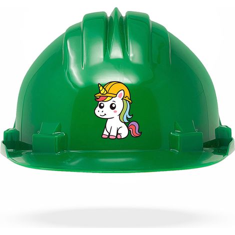 TAMS® Kinderhelm - Drehverschluss Grün Einhorn