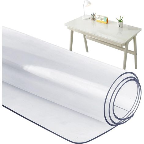 Sottomano trasparente, 80 x 40 cm, in PVC, bordi arrotondati, impermeabile, antiscivolo, resistente all'olio e al calore. (1/5)