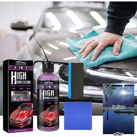 3-in-1 Car Coating Paste: Multi-functional car paint restoration and coating tool – 100ml x 1 + sponge x 1 + cloth x 1 -- BIEMMEDUE (1/5)