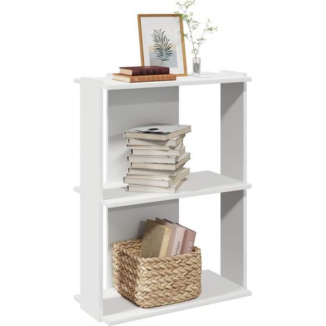 Bücherregal 3 Böden Weiß 60x30x80 cm Holzwerkstoff