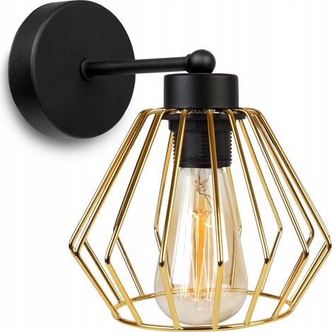 Elegante Loft-Wandleuchte im Retro-Stil mit Golddraht (1/5)