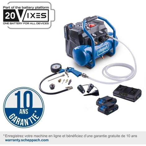 kompressor scheppach c-act160/6-x akku 8 bar 6 liter