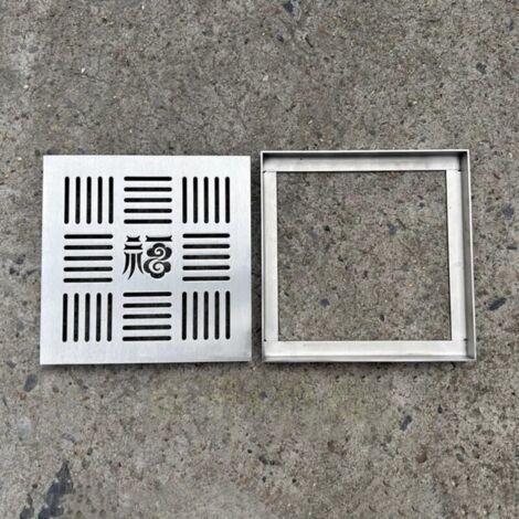 Caniveau Exterieur Grille de Drainage Plate et Carrée, Grille de Drainage Au Sol pour Bassin de Captage Extérieur, Couvercle de Fossé D'évacuation des Eaux Usées pour Terrasse de Jardin(15x15 (1/5)