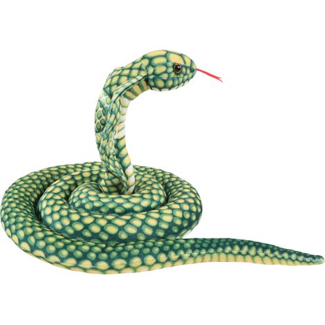 Oreiller de sommeil doux et confortable en forme de serpent en peluche pour enfants, vert (1/5)
