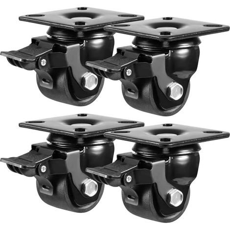 Lot de 4 50mm Roulette Charge Lourde avec 4 Frein, Roulettes pour Meubles Lourd Jusqu'à 1000KG, Roulettes Pivotantes Charge Lourde en Nylon Durables (1/5)
