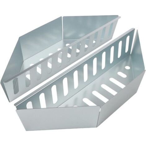 Pr Lot de 2 paniers à charbon en acier inoxydable pour barbecue bouilloire, gestion de la chaleur, support de copeaux de bois, méthode de cuisson indirecte, accessoires de barbecue, outils de-37.4cm (1/4)