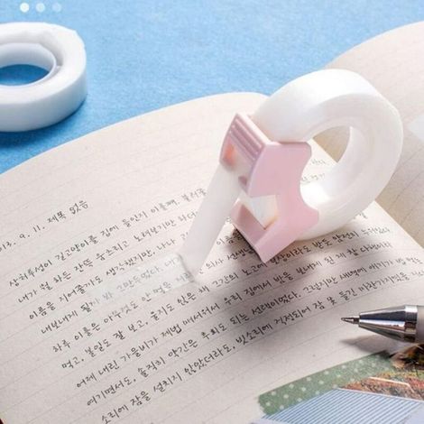 Lot de 2 rouleaux ruban adhésif invisible + dévidoir, formats 2,5/5,1/7,6 cm, idéal enfants & bureau (1/5)