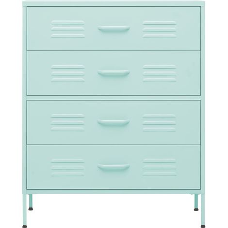 Commode Vert menthe 80x35x101,5 Acier (1/5)