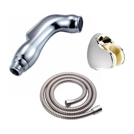 Pulvérisateur de Bidet pour Toilettes, Bidet de Douche à Main Multifonction, Pistolet de Pulvérisation de Type Presse, Décharge d'Eau à un Bouton, pour l'Hygiène Personnelle (avec Tuyau de 1,5 m + Sup