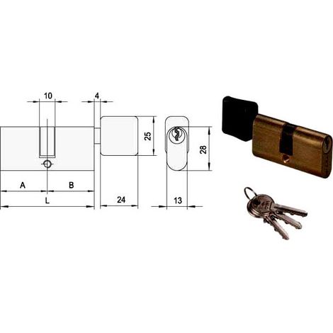 Cilindro de cerradura interior 55,4-27,7-27,7 P08230-02-0 Cisa