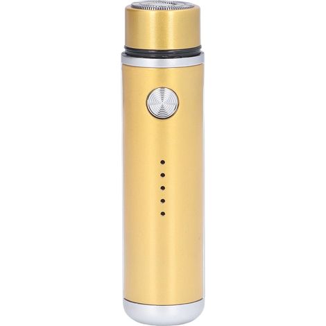013 Tragbarer elektrischer Mini-Rasierer mit geringem Geräuschpegel, Akkuanzeige und USB-Anschluss für Herren (Gold) (1/5)