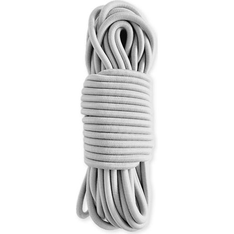 Cuerda elástica Gris 20 metros - Calidad Económica TECPLAST 8SW - Cable elástico - Diámetro 8 mm