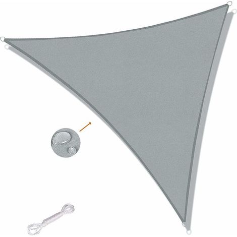 RHG Voile d'ombrage Triangulaire 5x5x5m Imperméable Anti UV pour Jardin Terrasse Balcon