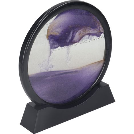 Tableau de sables mouvants 18 cm, Décoration relaxante, Tableau de sables mouvants 3D, Décoration intérieure, Table, Bureau, Violet (1/5)