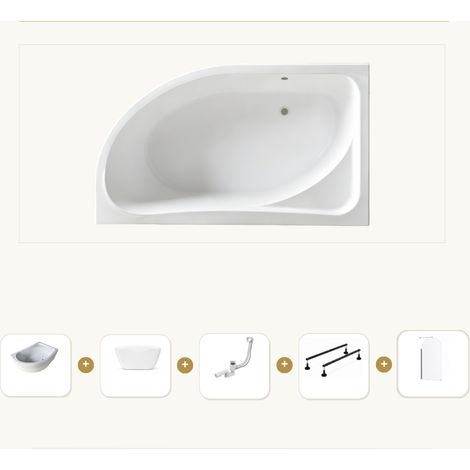 Baignoire CALMA 160x100 droite tablier + RT (1/5)