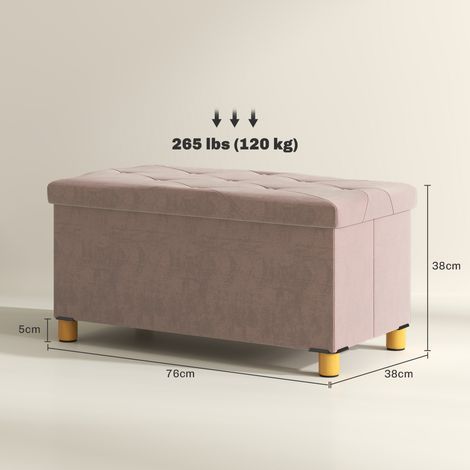 Banc coffre capitonné HERZI rose