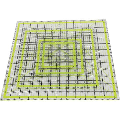 Règle pour patchwork, règle de tailleur, échelle en pouces, règle d'angle, règle de quilting en acrylique, lignes de quadrillage bicolores (1/5)