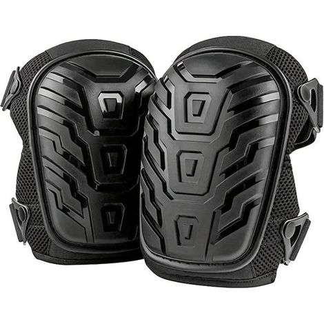 Ensemble de genouillères en mousse - Genouillères - Genouillères adultes - Genouillères pour réparation automobile - Vêtements de protection pour sports de plein air - Noir (1/5)