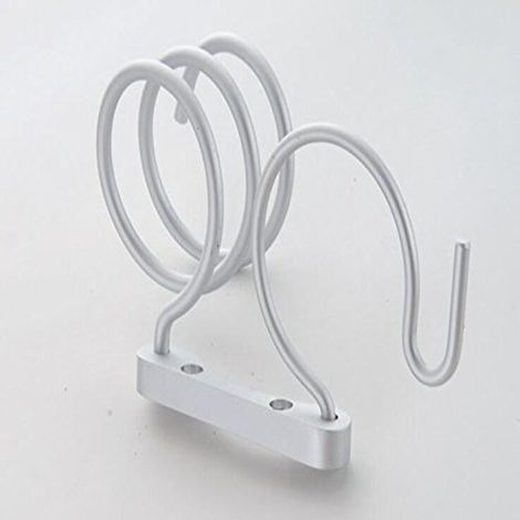 Sèche-cheveux mural en acier inoxydable blanc, support à haute capacité de charge, fixation murale (1/5)