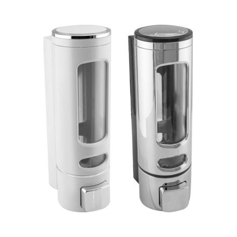Seifenspender, Desinfektionsgel Weiß/Chrom 400ml - Chrom ABS, LOGUI (1/5)