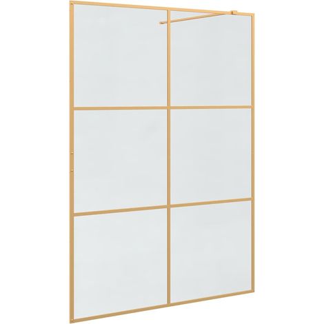 Walk-in Duschwand Gold 140 x 195 cm Gehärtetes Glas vidaXL