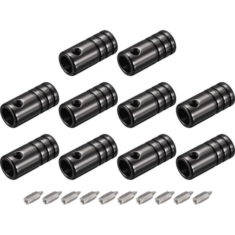 10pcs Métal Lacet Astuces, 5mm Vis Lacets Astuce Métal Cordons Fin Remplacement pour Baskets Vêtements DIY Réparation, Noir (1/5)