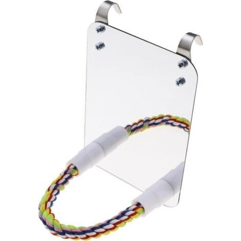 1 Set Miroir pour Oiseaux Acrylique avec Support de Perchoir D'oiseau pour Perroquet Perruche Cacatoès Conure Tourtereaux Finch (1/4)