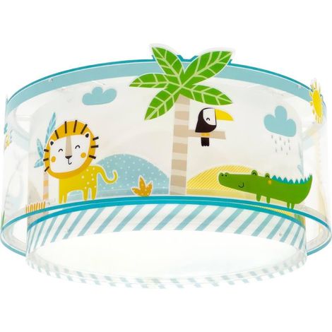 Plafonnier Animaux Jungle, Lustre Chambre Enfant, Lampe de Plafond, 76116, E27 (1/4)
