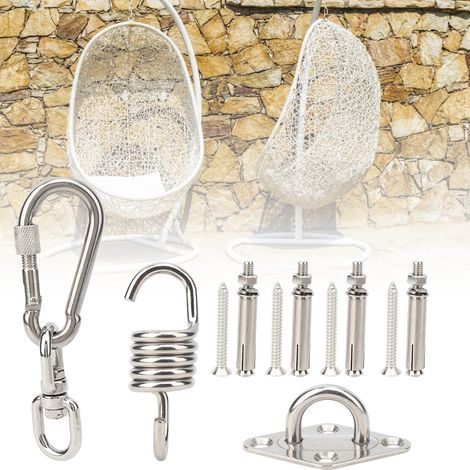 Crochet de Hamac Rotatif 360° en Acier Inoxydable pour Chaise Suspendue et Hamac de Jardin (1/5)