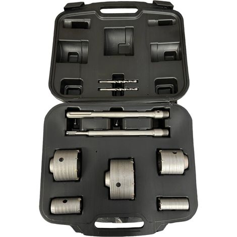 KIT FRESE CAROTATRICI PIETRA CON BARRE + VALIGIA 10 PZ