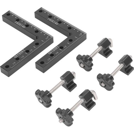 Équerre de positionnement 90° en aluminium, serre-joint d'angle droit pour fixation de panneaux de menuiserie, pince d'angle pour armoire, étau de précision (1/5)