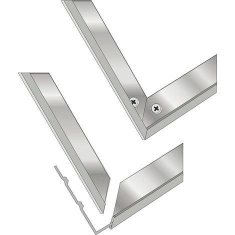 Alurahmen (Alu-Winkelrahmen) passend zu Bürstenprofilmatte 800x500 mm Aluminium
