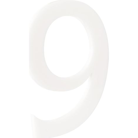 4-Pouces Numéro de Maison Autocollant - Étanche et Résistant aux Intempéries - Installation Facile pour Boîte aux Lettres, Porte et Poteau (Blanc, 9) (1/5)