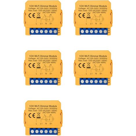 Cinq modules de gradation WiFi intelligents de style graffiti, adaptés aux maisons intelligentes, aux disjoncteurs DIY, au contrôle unidirectionnel, à la commande vocale et au contrôle par application (1/3)