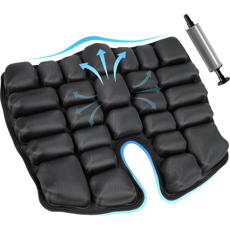 Coussin de Siège Gonflable, Coussin Hemorroide Coussin de Voyage Gonflable pour Soulager la Pression d'Assise sur Fauteuil Roulant, Voyage, Bureau, Voiture, Avion (1/5)