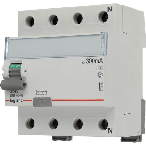 Interrupteur différentiel Legrand 4 mod. 4 pôles 63 A/300 mA, 400 V