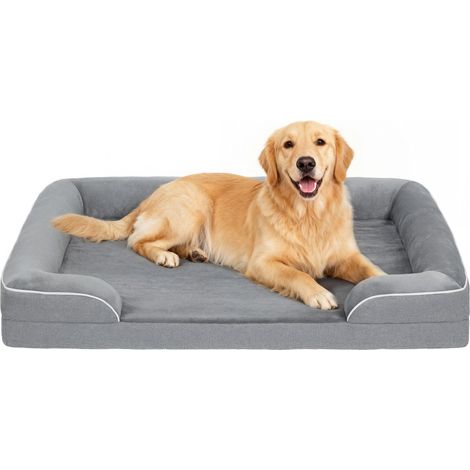 Dog Sofa Bed-Washable Pet Bed with Removable Cover and Non-Slip Bottom for Small-Medium and Large Dogs-Grey (1/5)