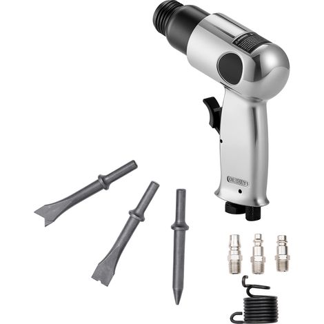 Mophorn Marteau pneumatique, 4500 bpm, outil compact avec une course de 4 cm, livré avec 4 burins de 12 cm, idéal pour découper le métal, démolir les murs en béton, ciseler les sols et desserrer