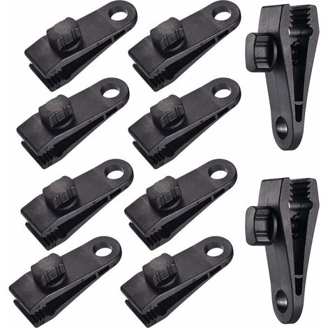 EASYCOMFORT 10 Sets Clip de Bâche Tente Pince Bâche Auvents Clip, Pince à Bâche, Pince pour Tente, pour Tente Voiture, Bâche, Auvents, Camping (1/5)