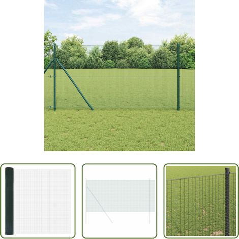 vidaXL Clôture jardin - Clôture en fil soudé Vert 1.4 x 10 m (1/5)