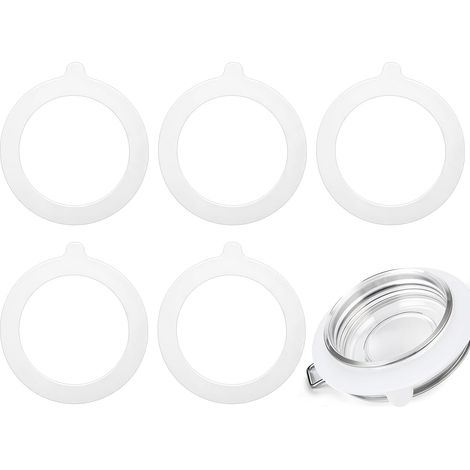 Lot de 6 joints de rechange en silicone anneaux en caoutchouc pour bocaux de conserve, blancs, étanches, pour couvercles de bocaux de conserve, 70 x 95 mm