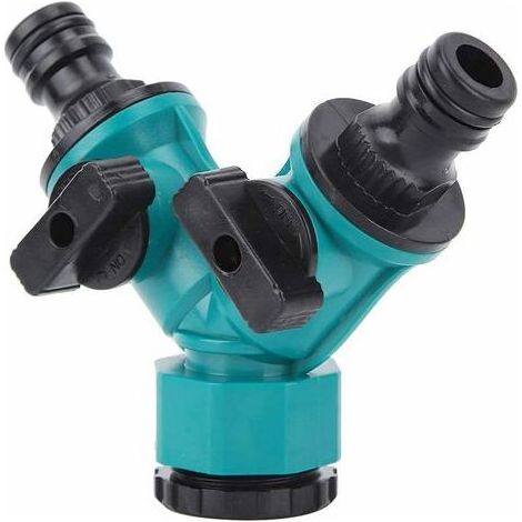 Distributeur Y - Raccord Diviseur Robinet Jardin - 1/2 Pouces et 3/4 Pouces - 2 Sorties avec Vannes Indépendantes - 1 Pièce (1/5)